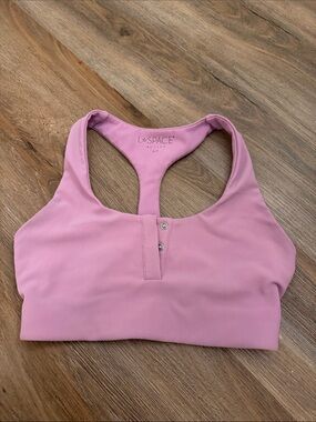 l*space Mauve Ribbed Racerback Bralette with Front Snaps